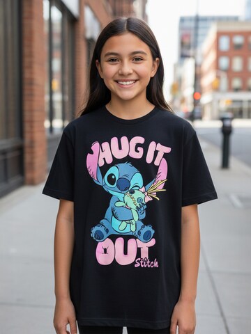 Disney Lilo & Stitch Shirt 'Hug it out'‌‌‌‌‌ in Schwarz