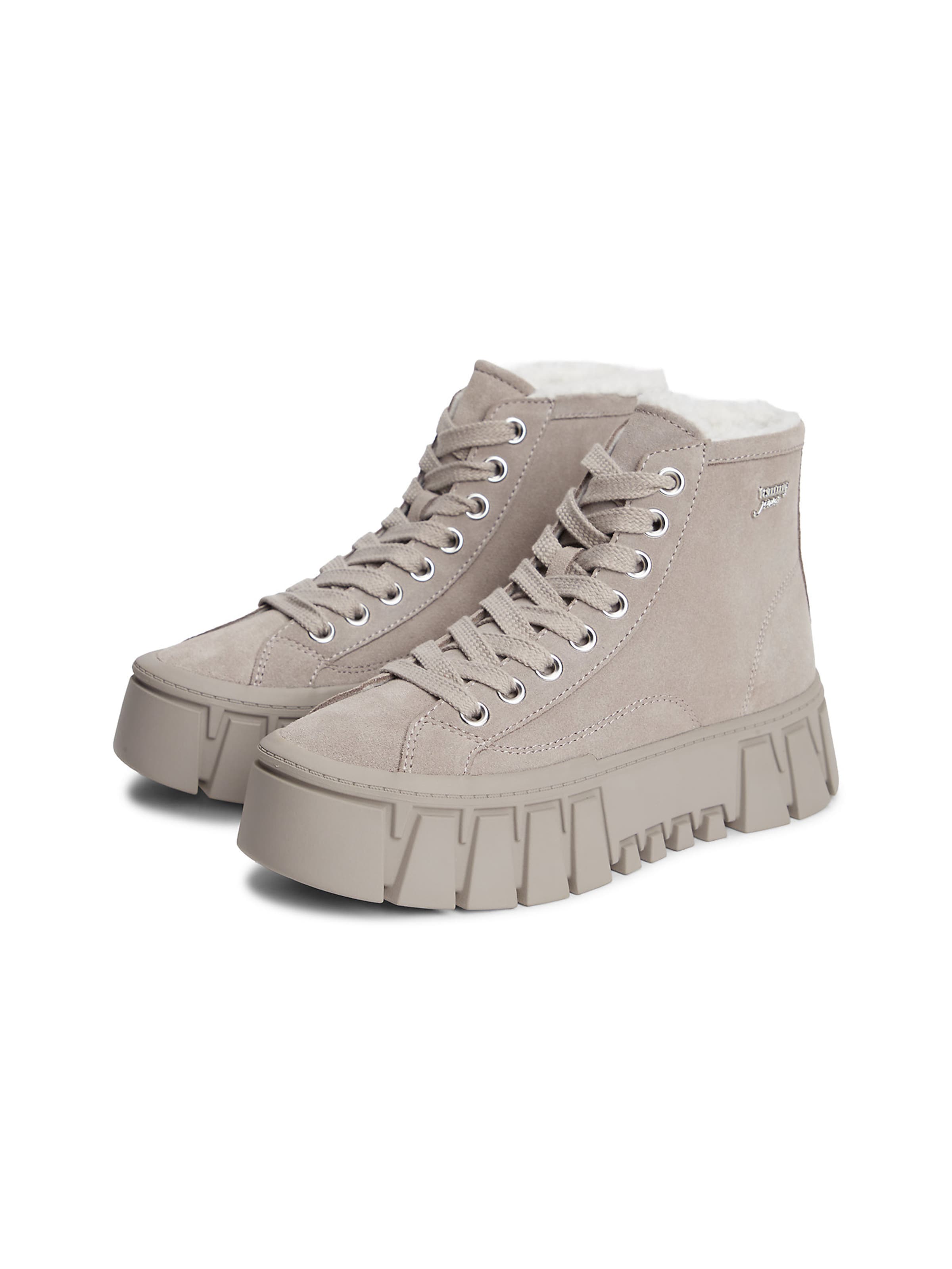 Tommy Jeans Botki sznurowane w kolorze szary