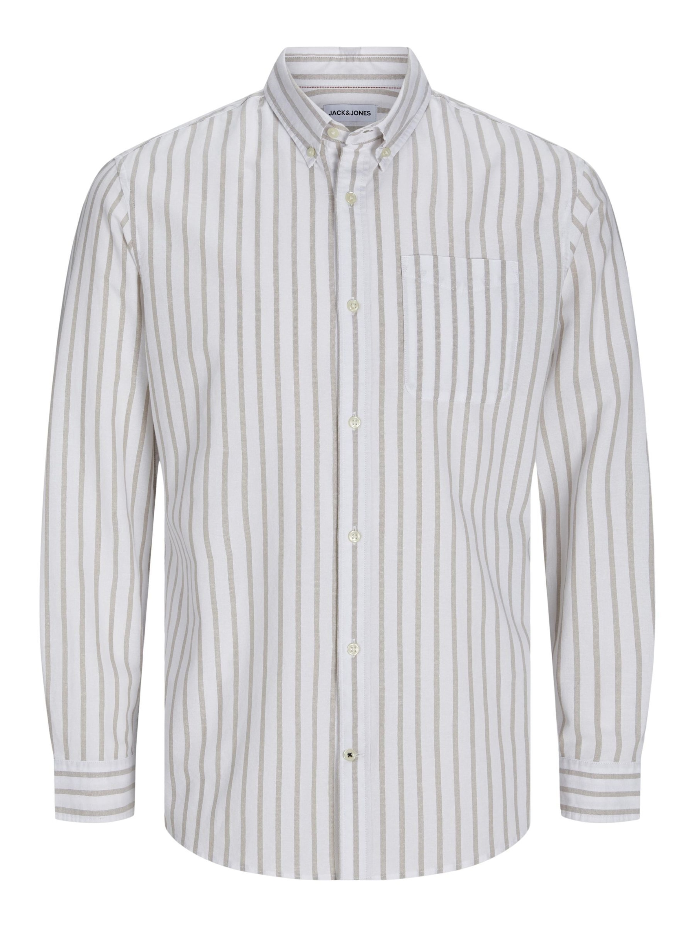 Jack &amp; Jones Plus Button Up Shirt &#x27;Oxford&#x27; in White: front