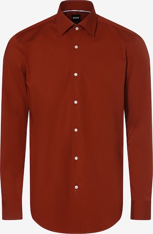 BOSS Black Button Up Shirt 'H-Hank' in Red: front