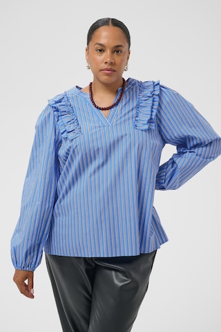 KAFFE CURVE Bluse 'KCSavina' in Blau: Vorderseite