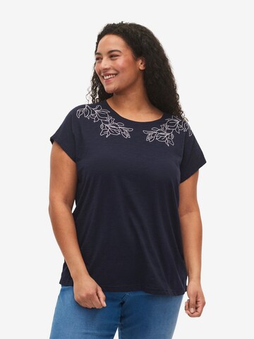 Zizzi Shirt 'DAN' in Blue: front