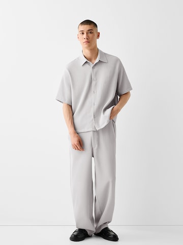 Bershka Regular fit Button Up Shirt in Grey