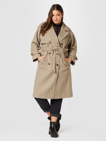 Vero Moda Curve Between-Seasons Coat 'FORTUNE' in Green: front