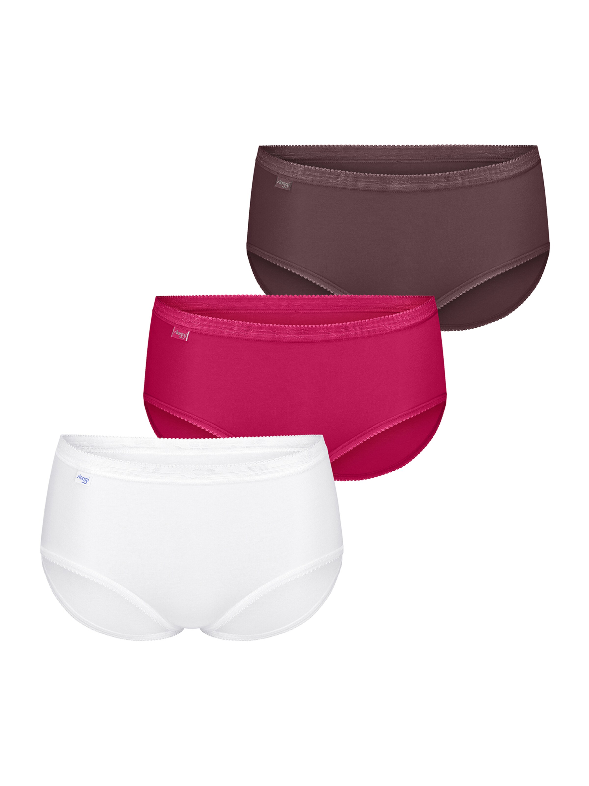 SLOGGI Midislip ' Originals Basic ' in Braun: Vorderseite