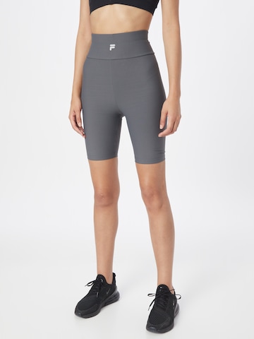 FILA Skinny Sportovní kalhoty – šedá: přední strana