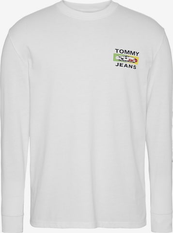 Tommy Jeans Shirt 'Mono Positivity' in Wit: voorkant