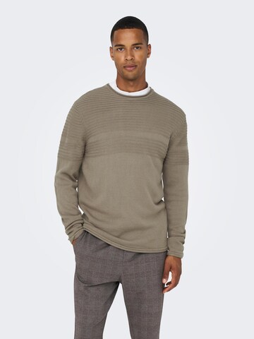 Only & Sons Sweater 'Blade' in Beige: front