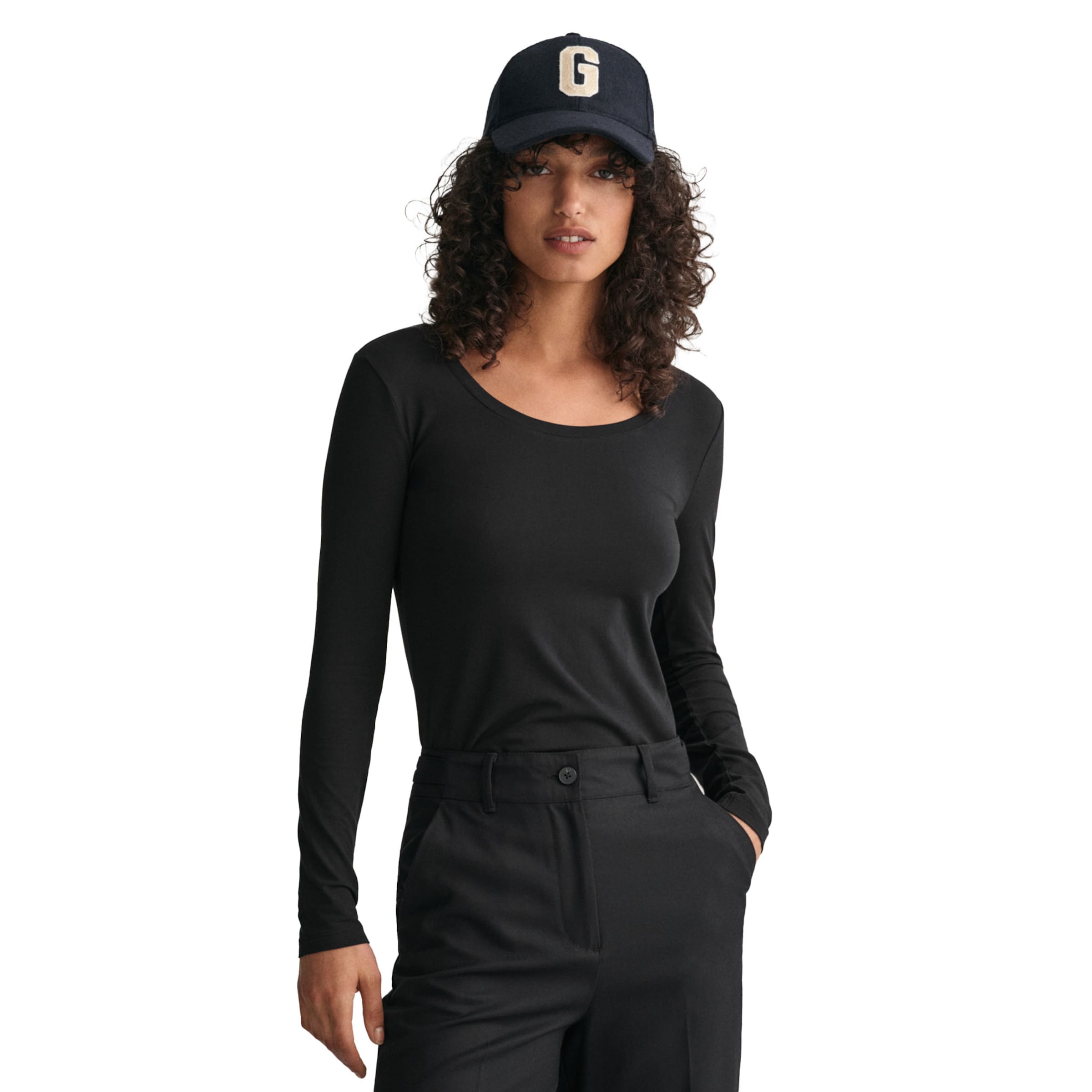 GANTMajica 'ELA' - crna boja: prednji dio