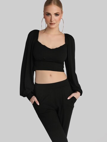 Madnezz House Bluse in Schwarz: Vorderseite