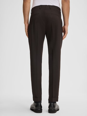 STRELLSON Slim fit Trousers with creases 'Luis ' in Brown