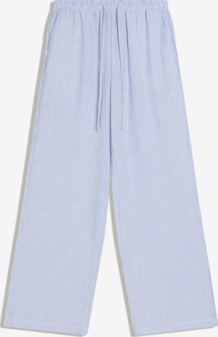 BershkaWide Leg/ Široke nogavice Hlače - plava boja: prednji dio
