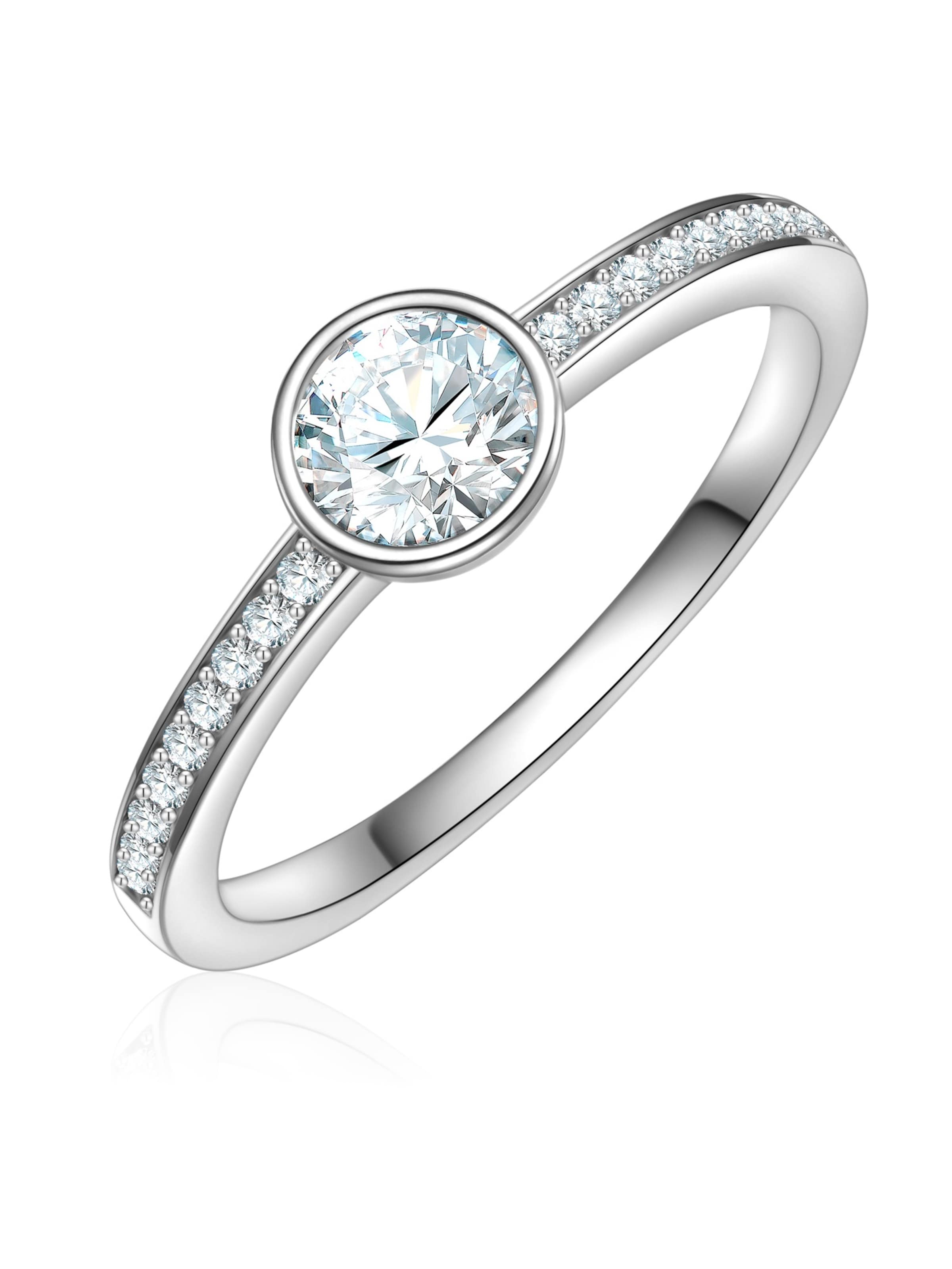 Trilani Bague en argent / blanc, Vue avec produit