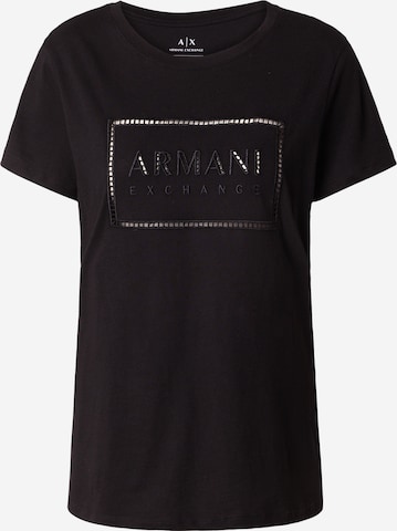 Tricou de la ARMANI EXCHANGE pe negru: față