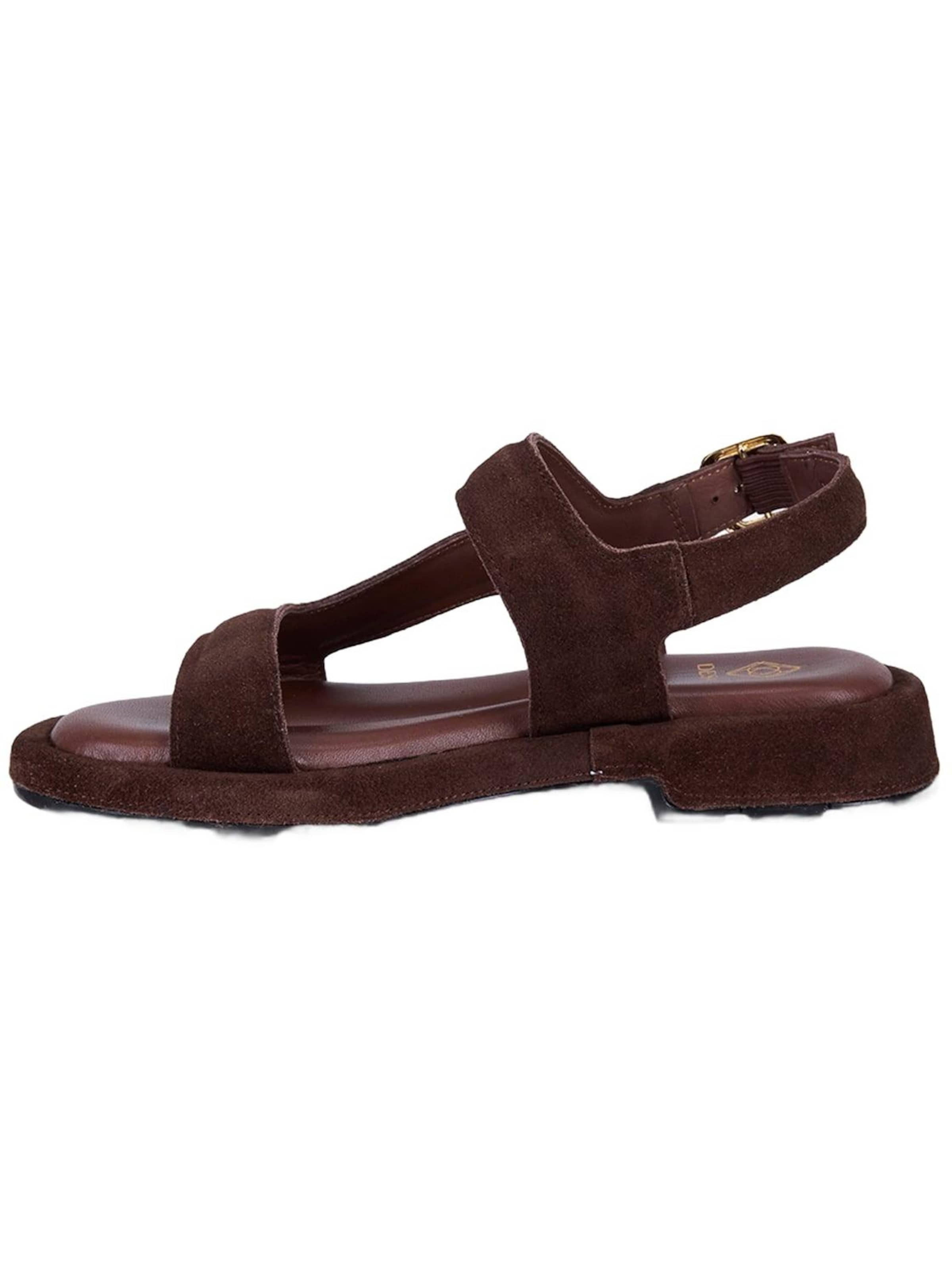 Desa - Sandalias 'DESA Damen-Sandalen aus Wildleder mit Knöchelschnalle' en marrón