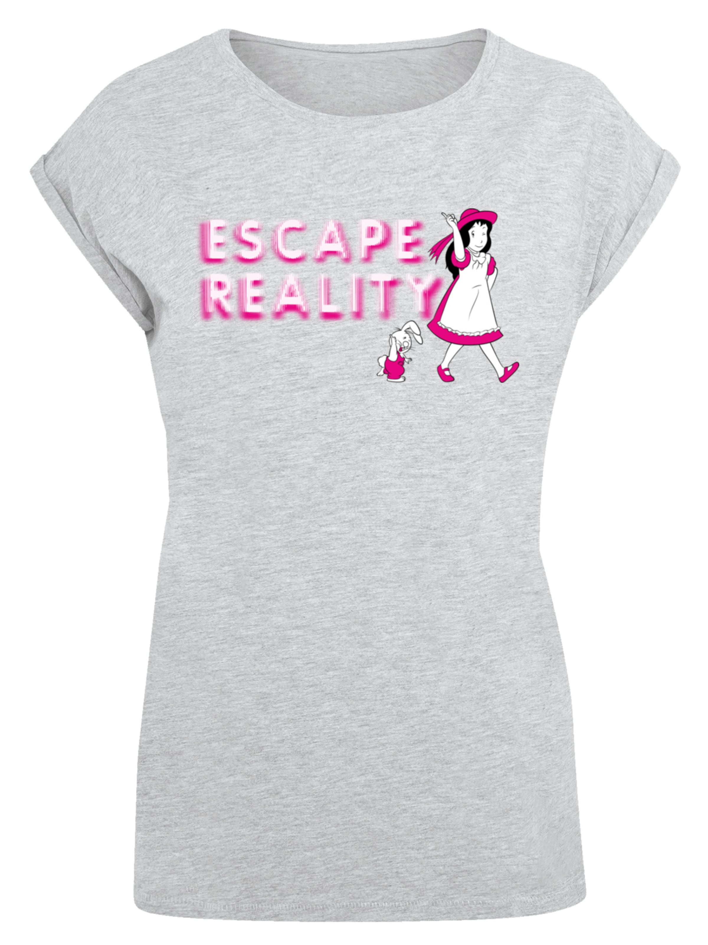 T-shirt 'Alice im Wunderland Escape Reality' F4NT4STIC en gris : devant