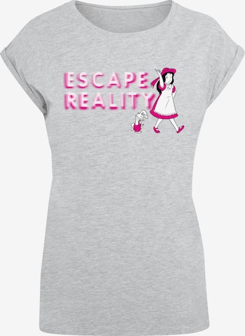 T-shirt 'Alice im Wunderland Escape Reality' F4NT4STIC en gris : devant