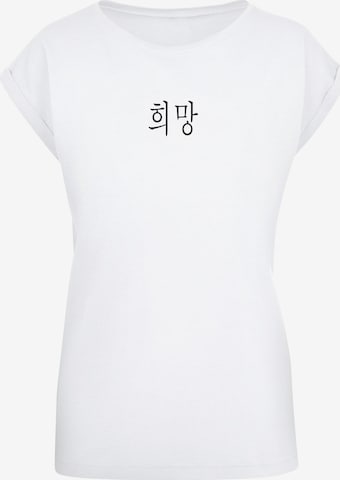 Merchcode T-Shirt 'K Hope' in Weiß: Vorderseite