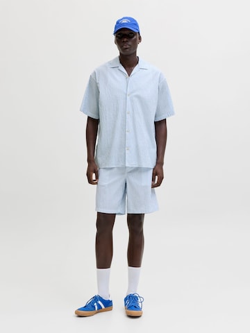 JACK & JONES Comfort Fit Skjorte 'Hawaii' i blå