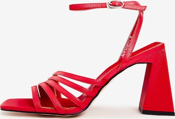 CESARE GASPARI Strap Sandals in Red: front
