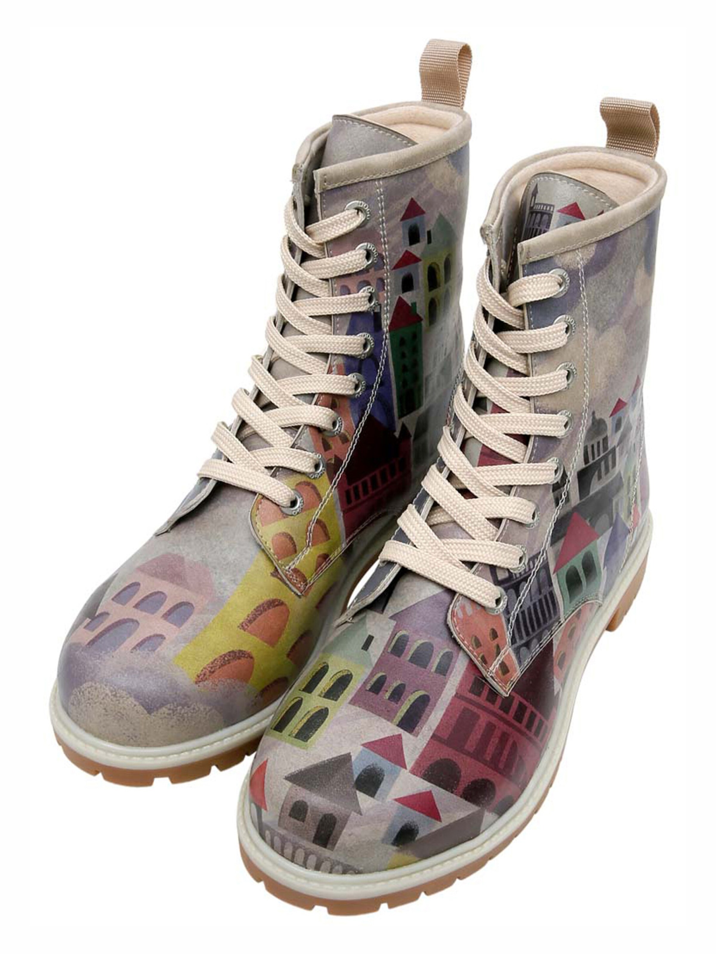 DOGO Schnürstiefel 'The Unknown Land'‌‌‌‌‌‌ in Grau