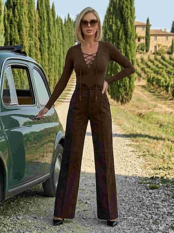 JIORO Blouse body 'ESSENTIALS' in Bruin