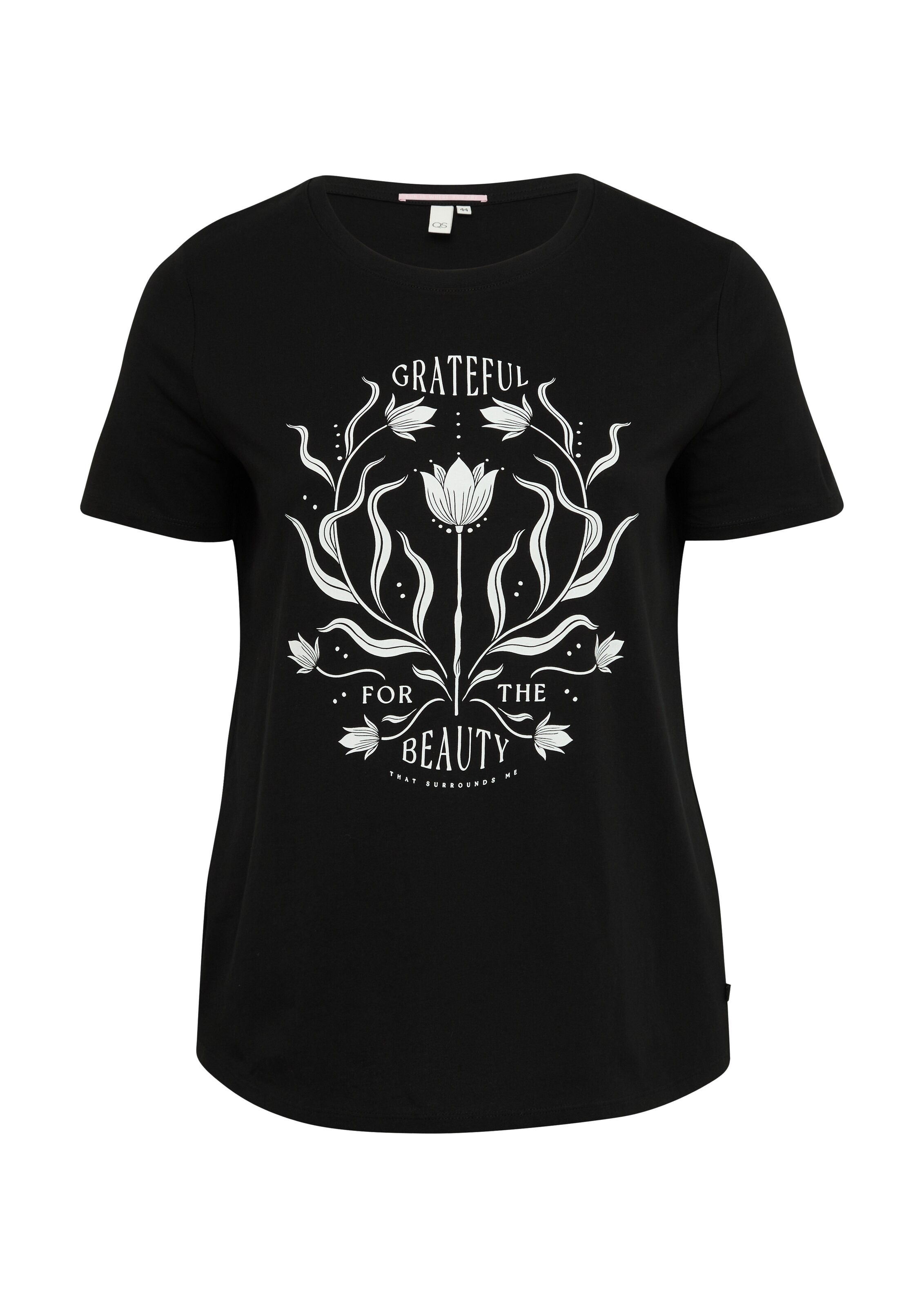 QS T-Shirt in Schwarz: Vorderseite