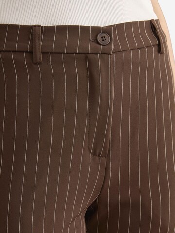Wide Leg Pantalon 'Pantalone Gessato a Palazzo in Cady - MARRONE GESSATO' Il Lanificio en marron