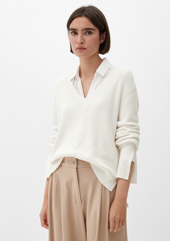 Pull-over s.Oliver BLACK LABEL en blanc : devant