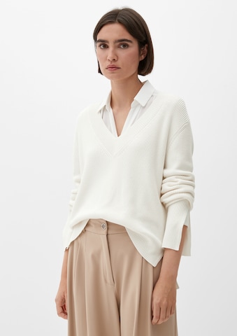 Pull-over s.Oliver BLACK LABEL en blanc : devant