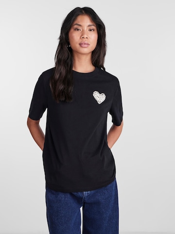 PIECES Shirt 'RIA' in Zwart: voorkant