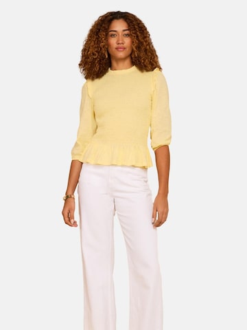 love & roses Blouse in Geel: voorkant