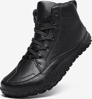 DOTALES Schnürstiefel 'DOTALES - Haven Barfußschuhe' in Schwarz: Vorderseite
