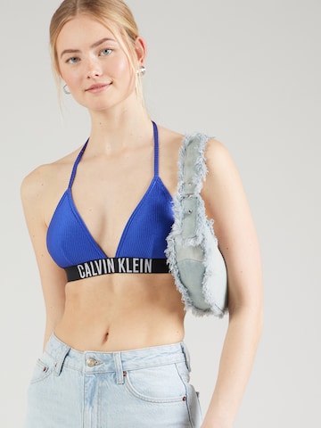 Calvin Klein Swimwear Треугольник Верх бикини в Синий: спереди