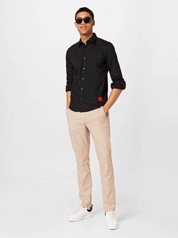 HUGO Red Slim fit Button Up Shirt 'Ermo' in Black