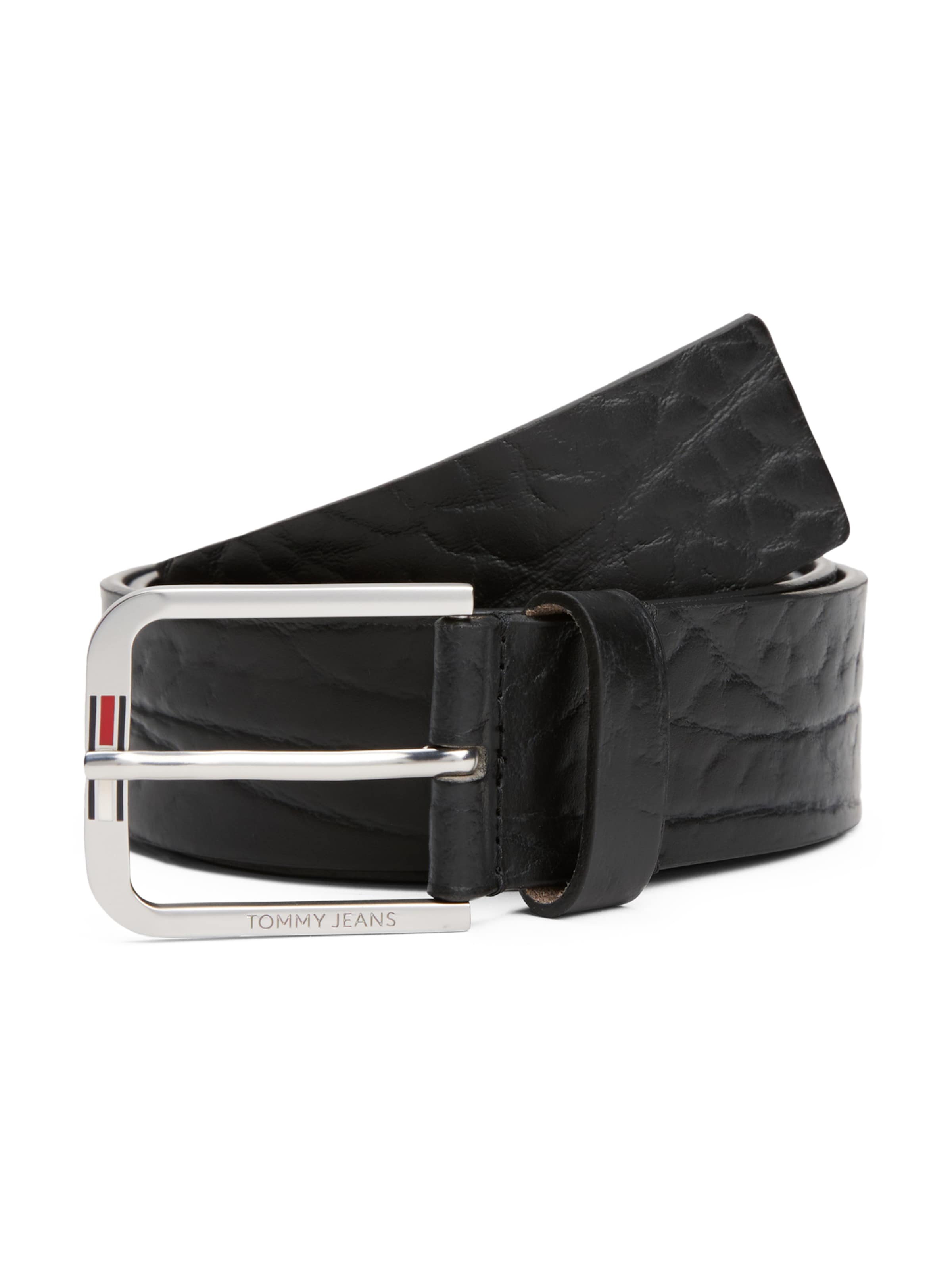 Tommy Jeans - Cinturón 'AUSTIN' en negro: frente