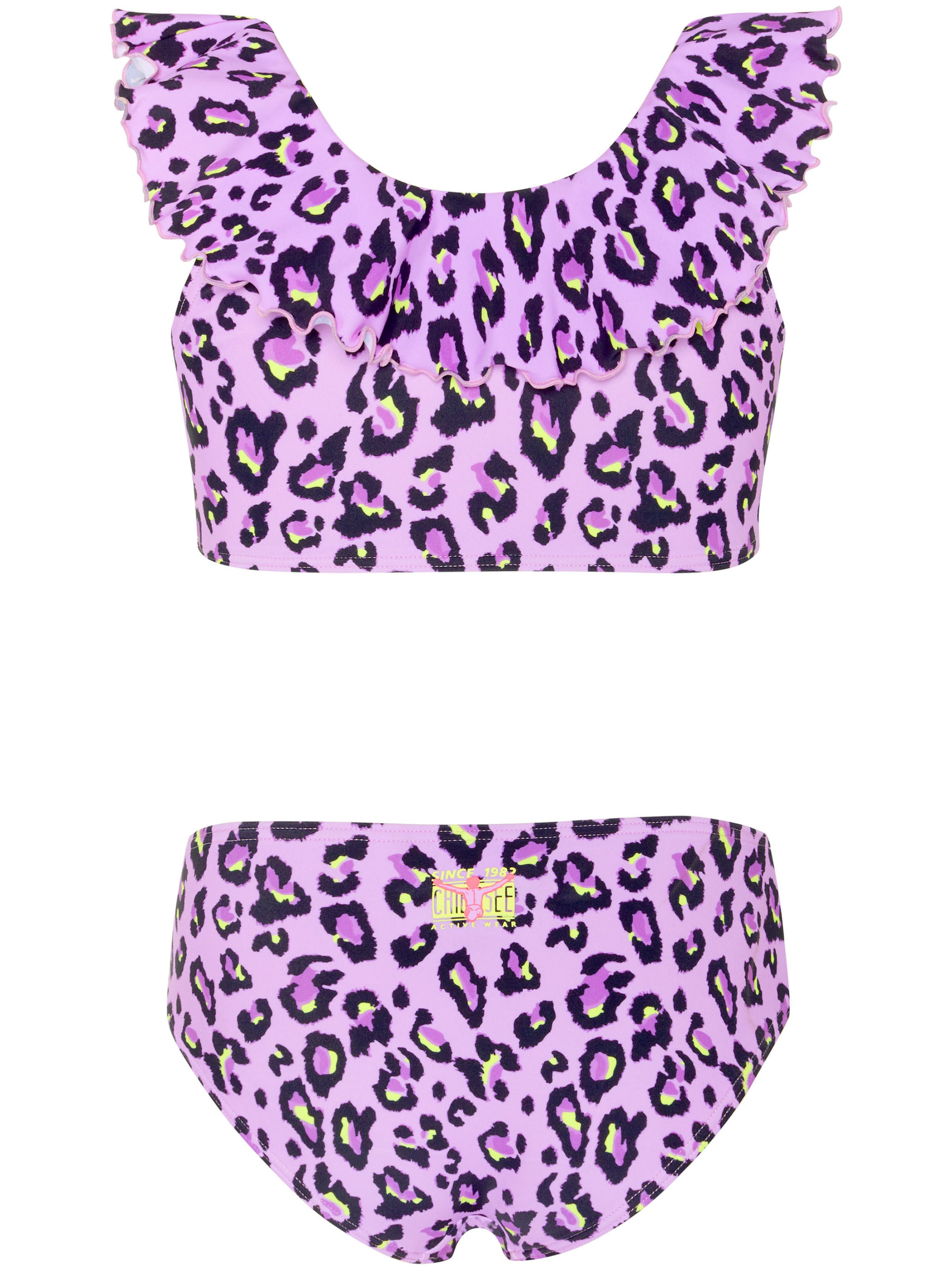 CHIEMSEE Bustier Bikini-Set ' mit Rüschen ' in Lila