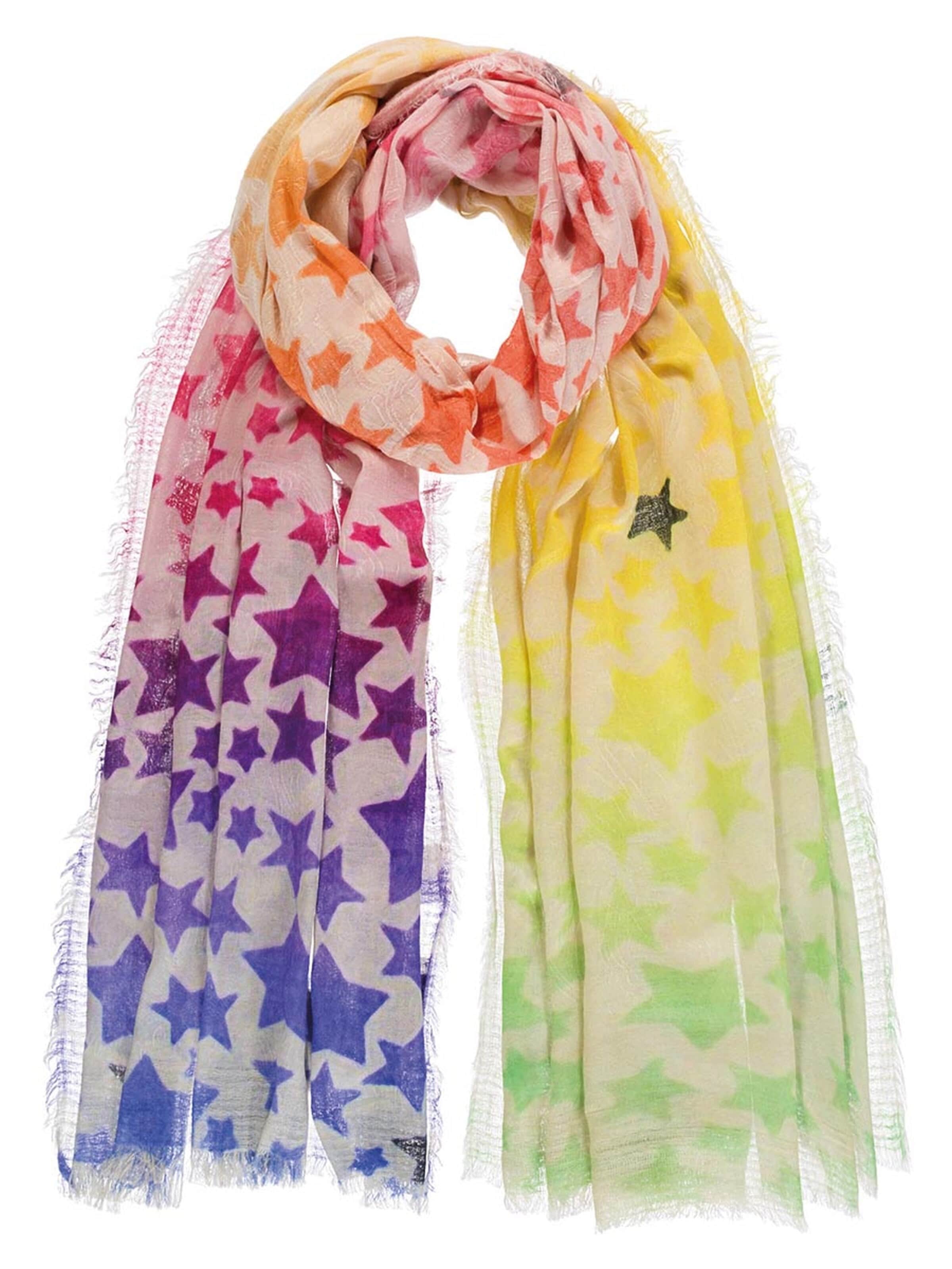 Passigatti Wrap 'Schal mit buntem Sternenmuster' in Mixed colors: front