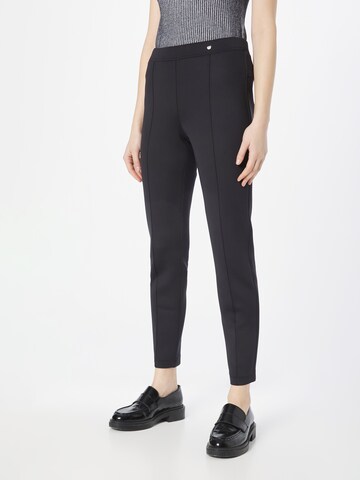 Marc Cain Slim fit Pleated Pants in Black: front