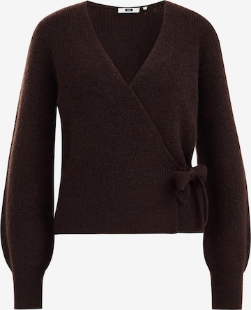 WE Fashion Knit cardigan in Brown: front