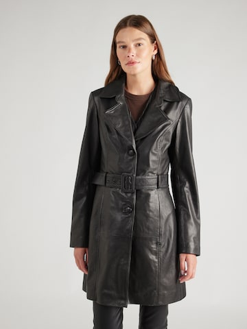 Maze Between-Seasons Coat in Black: front