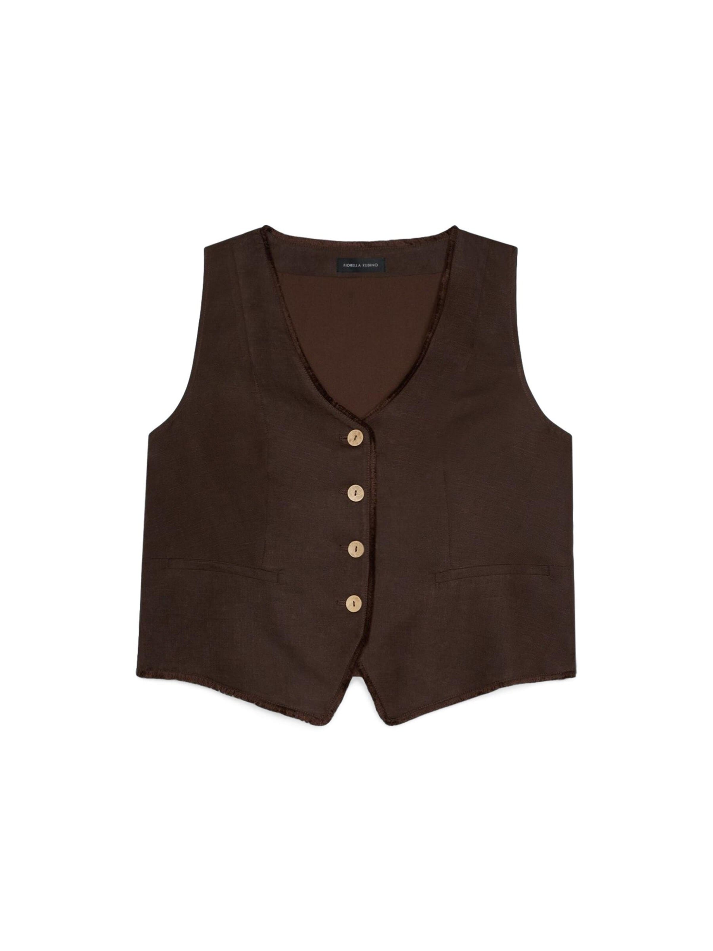 Gilet de costume Fiorella Rubino en marron : devant