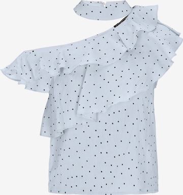 Camicia da donna di faina in blu: frontale