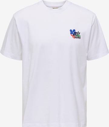 Tricou 'ONSFLEURI' de la Only & Sons pe alb: față