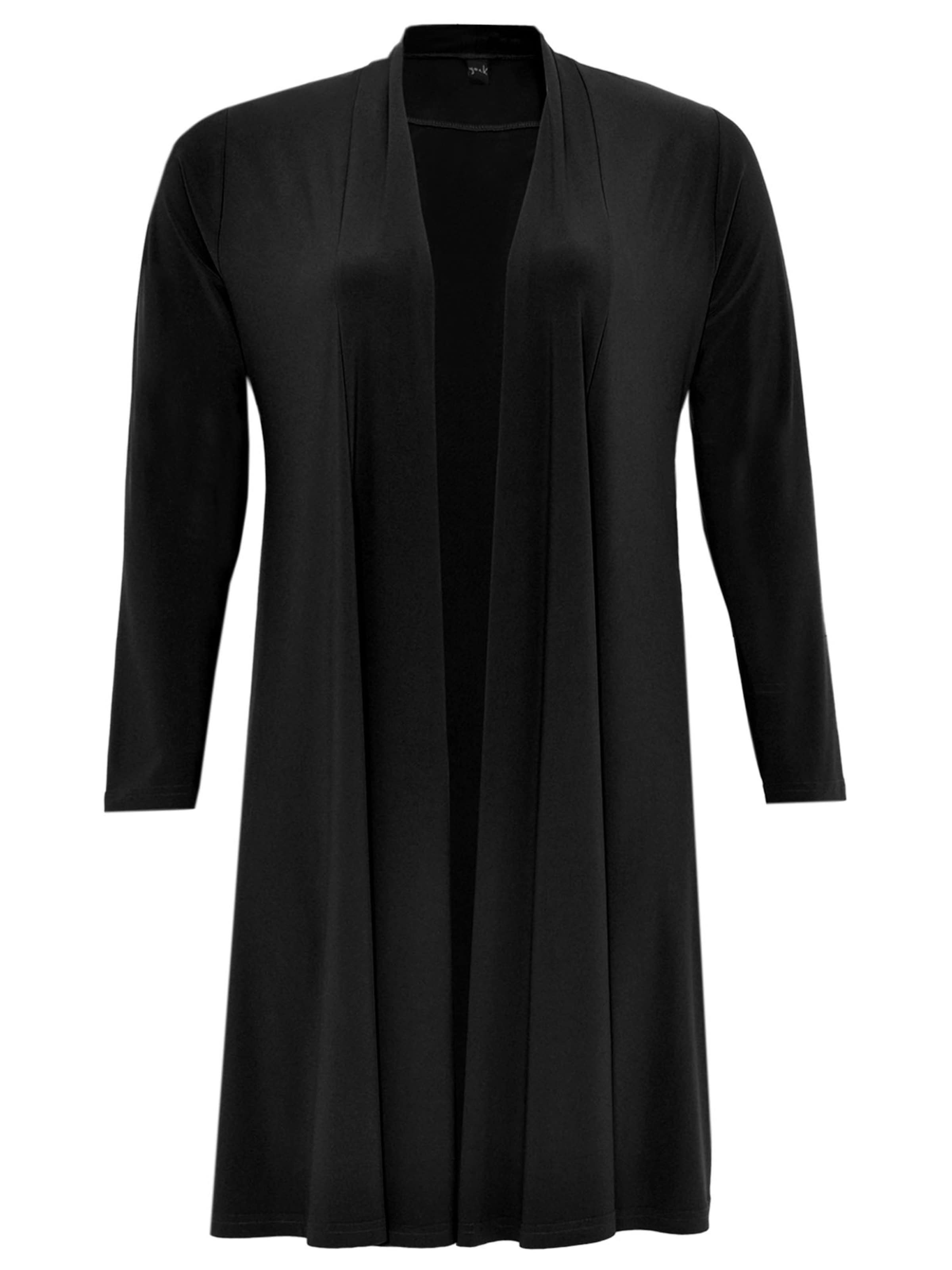 YOEK Gebreid vest 'DOLCE' in Zwart: voorkant