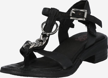 A.S.98 T-Bar Sandals 'Seoul' in Black: front