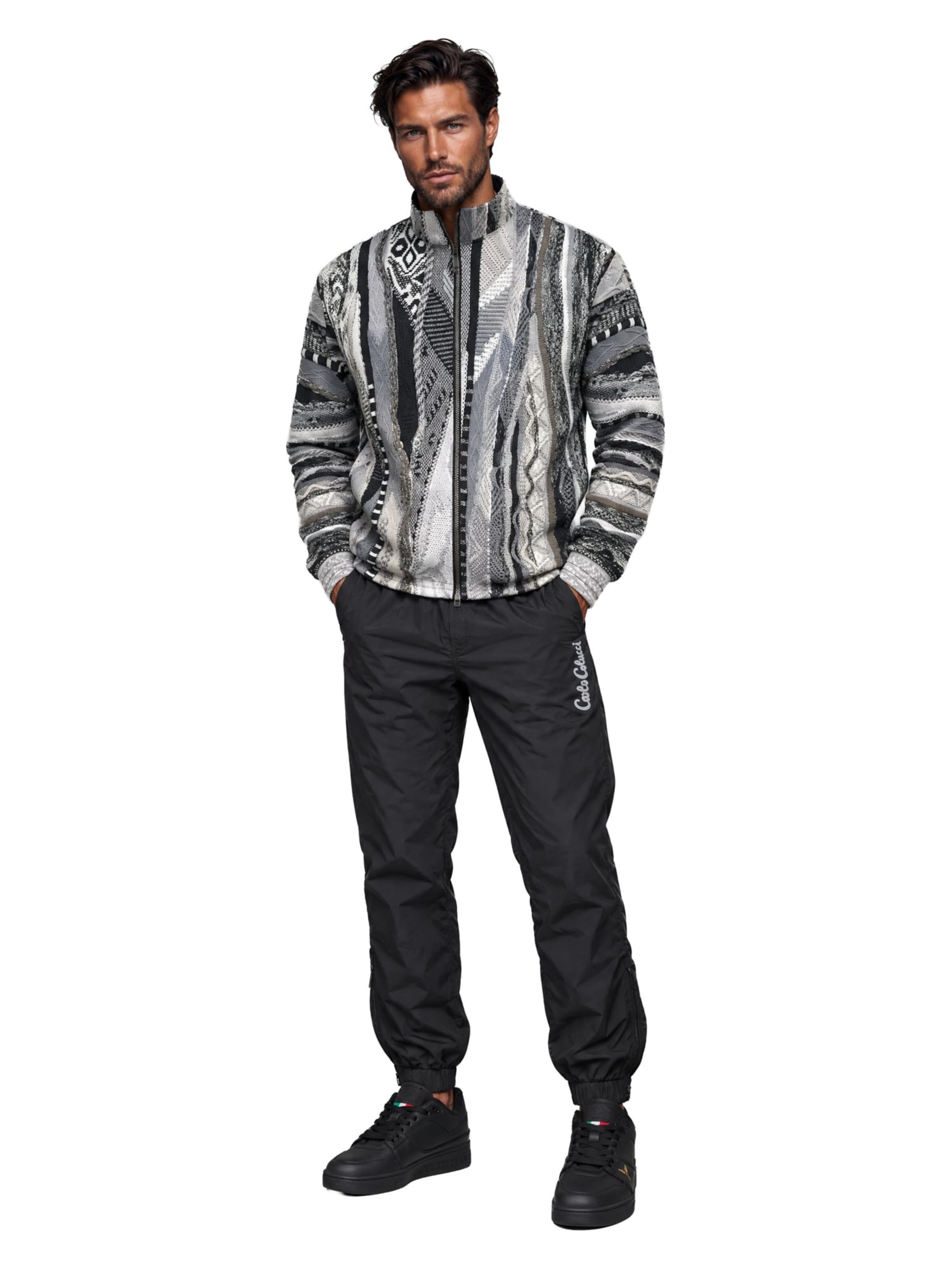 Carlo Colucci Loosefit Hose 'Froku' in Schwarz