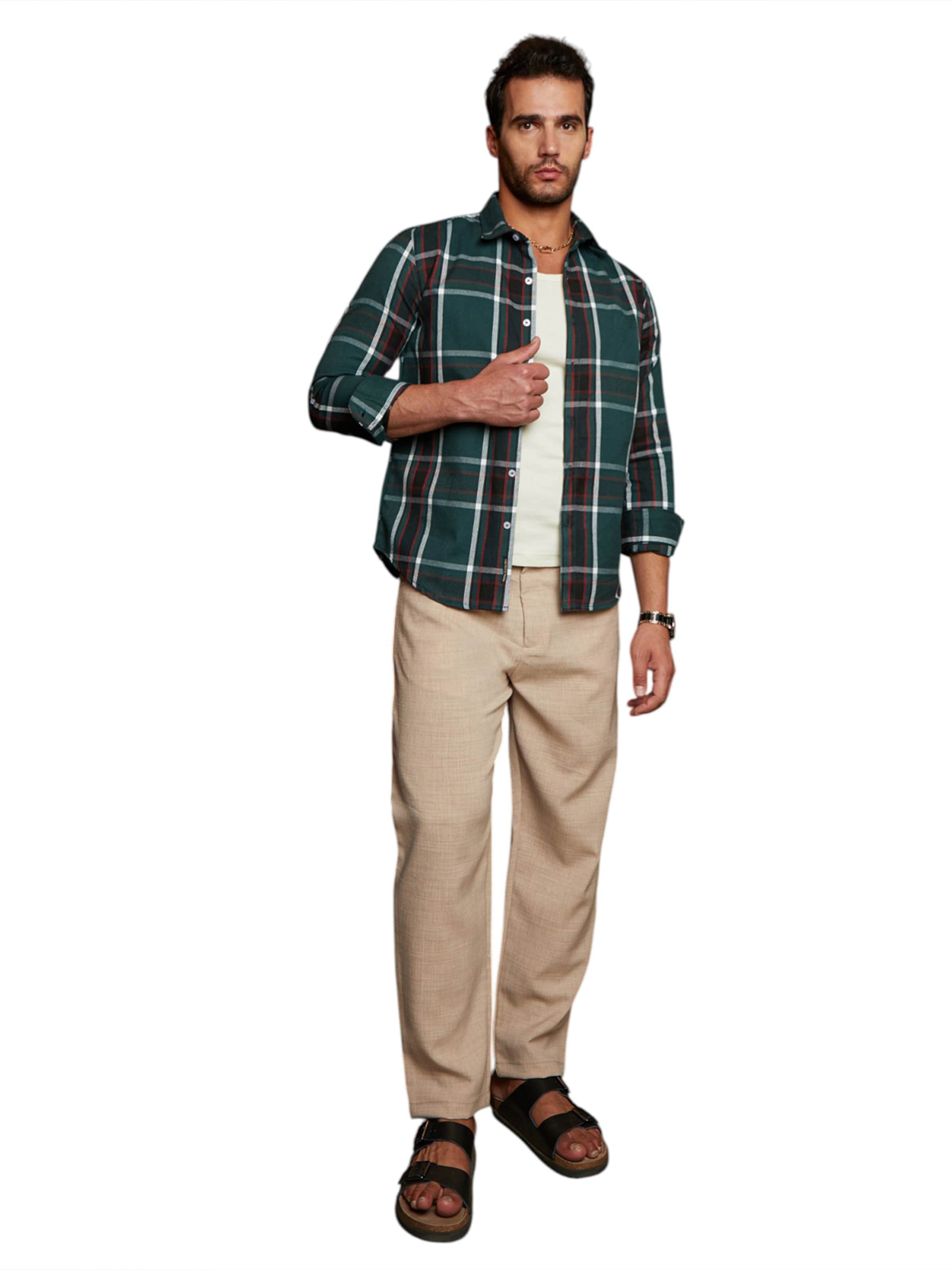 Campus Sutra Rovný strih Košeľa 'Coraline' - Zelená