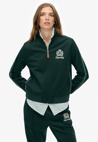 Superdry Sweatvest 'Country Club' in Groen: voorkant