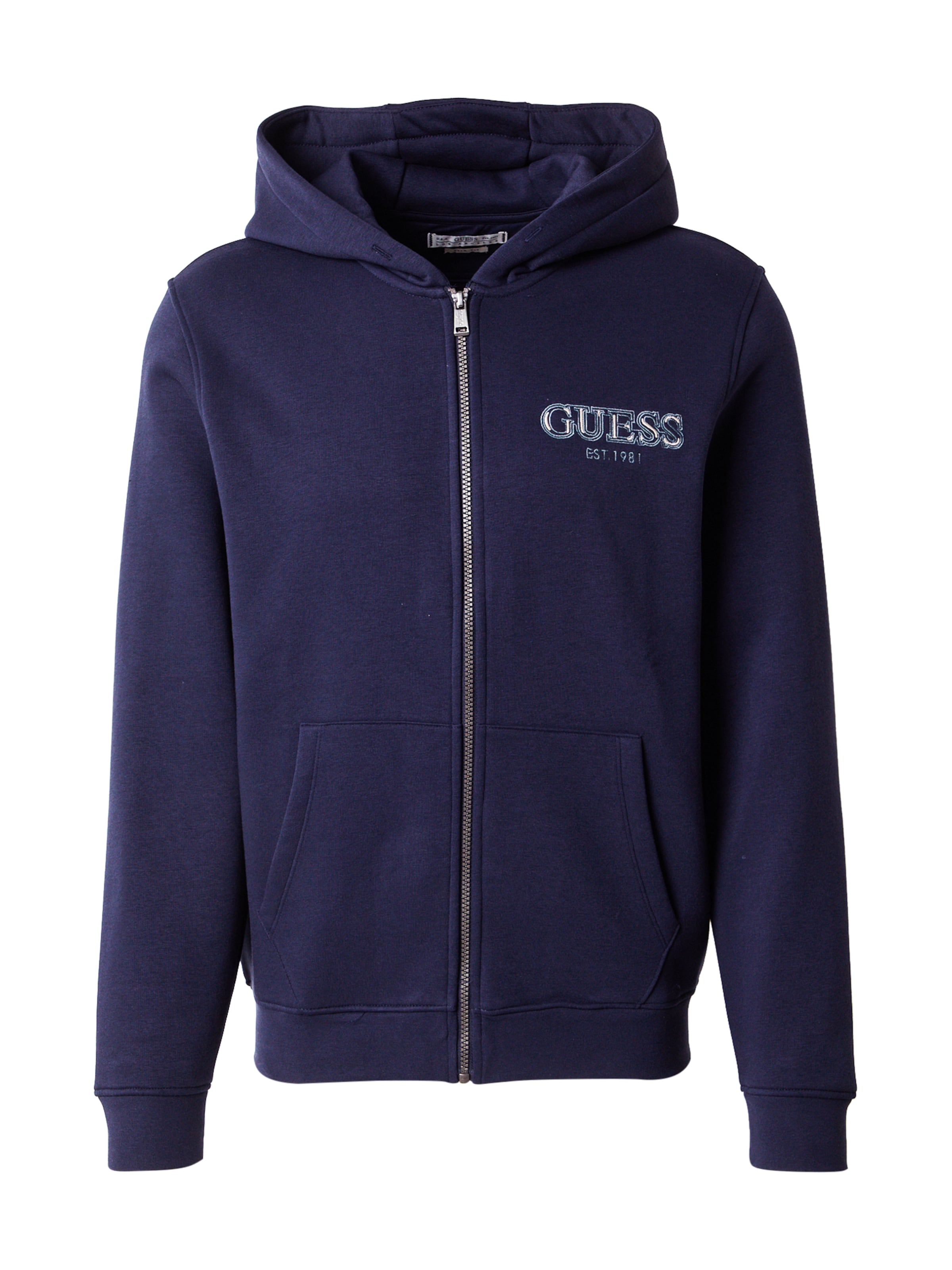 GUESS Кофта на молнии в Синий: спереди